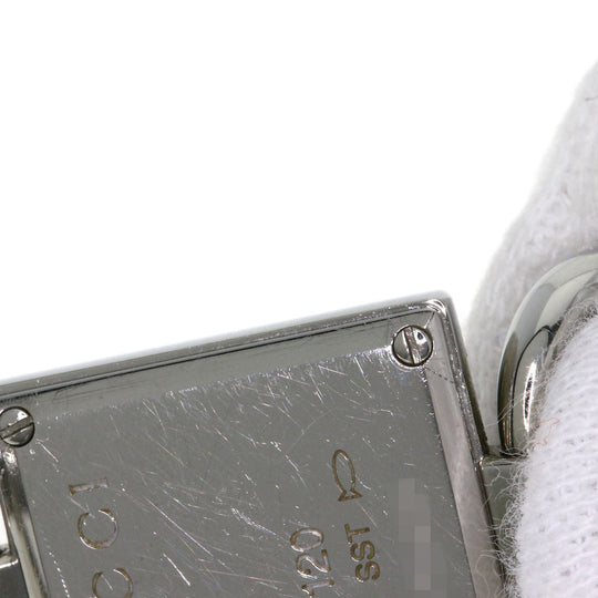 GUCCI Watches Quartz 120 Stainless Steel , Stainless Steel Silver Tornavoni 4P Diamond Red dial Women Used Authentic