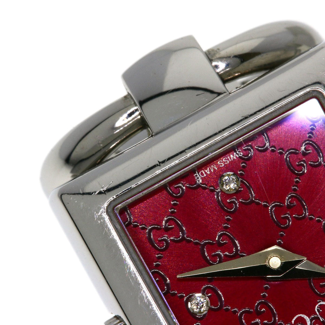 GUCCI Watches Quartz 120 Stainless Steel , Stainless Steel Silver Tornavoni 4P Diamond Red dial Women Used Authentic