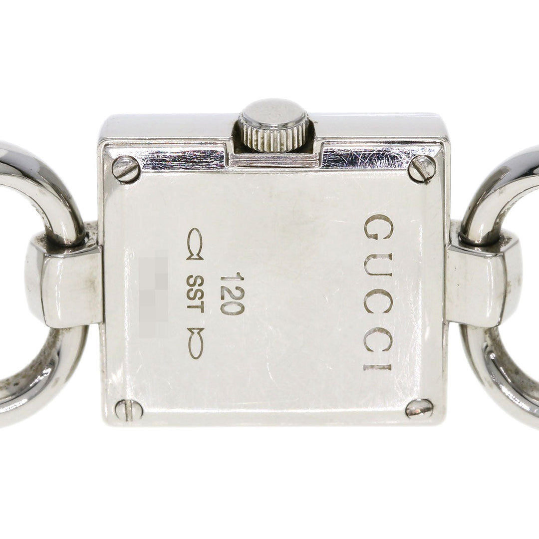 GUCCI Watches Quartz 120 Stainless Steel , Stainless Steel Silver Tornavoni 4P Diamond Red dial Women Used Authentic