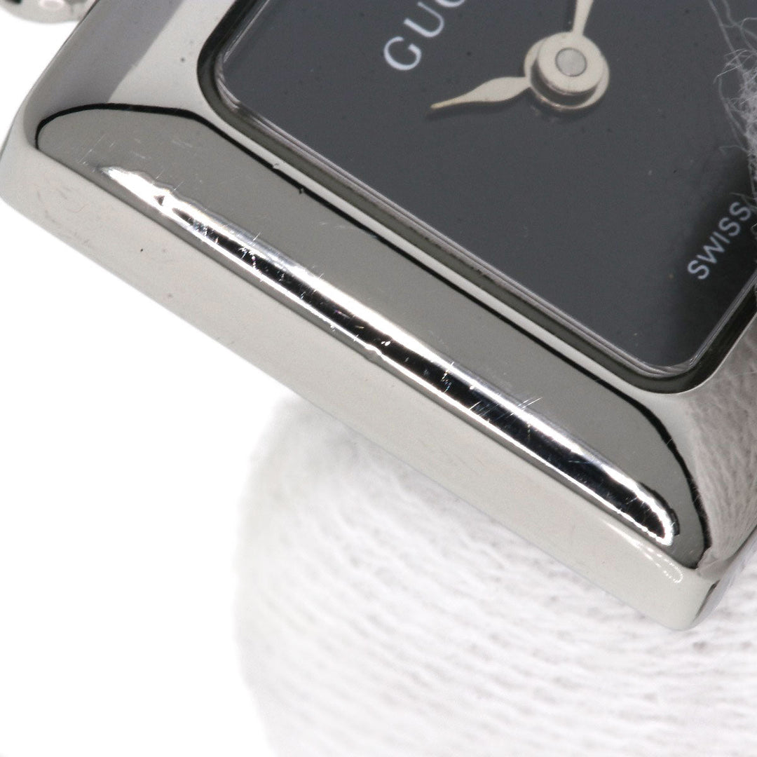 GUCCI Watches Quartz Stainless Steel , Stainless Steel Silver 1900L black dial Women Used Authentic