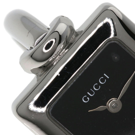 GUCCI Watches Quartz Stainless Steel , Stainless Steel Silver 1900L black dial Women Used Authentic
