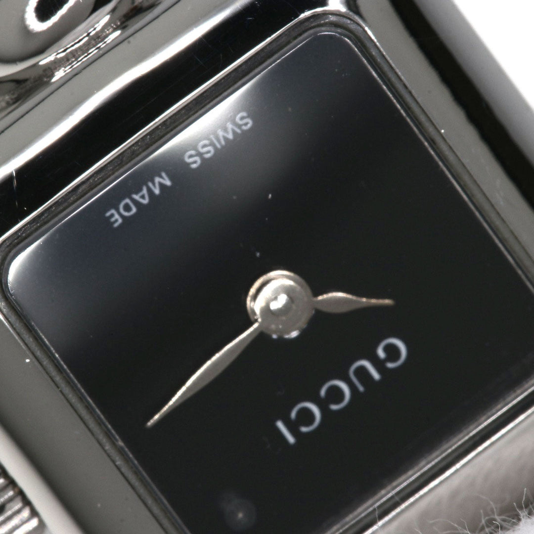 GUCCI Watches Quartz Stainless Steel , Stainless Steel Silver 1900L black dial Women Used Authentic