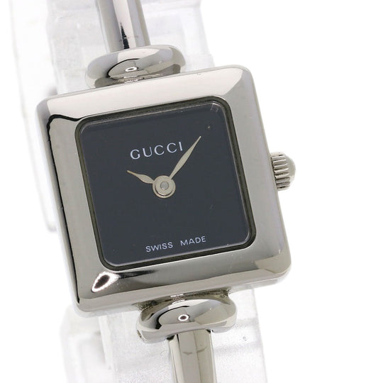 GUCCI Watches Quartz Stainless Steel , Stainless Steel Silver 1900L black dial Women Used Authentic
