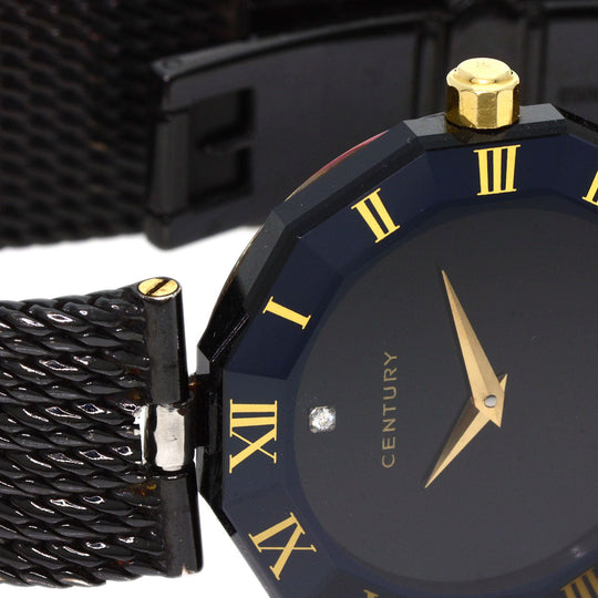 CENTURY Watches Quartz Stainless Steel , Stainless Steel black Time gem black dial Women Used Authentic