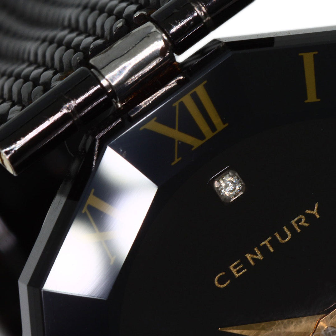 CENTURY Watches Quartz Stainless Steel , Stainless Steel black Time gem black dial Women Used Authentic