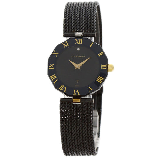 CENTURY Watches Quartz Stainless Steel , Stainless Steel black Time gem black dial Women Used Authentic