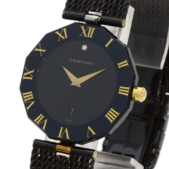 CENTURY Watches Quartz Stainless Steel , Stainless Steel black Time gem black dial Women Used Authentic