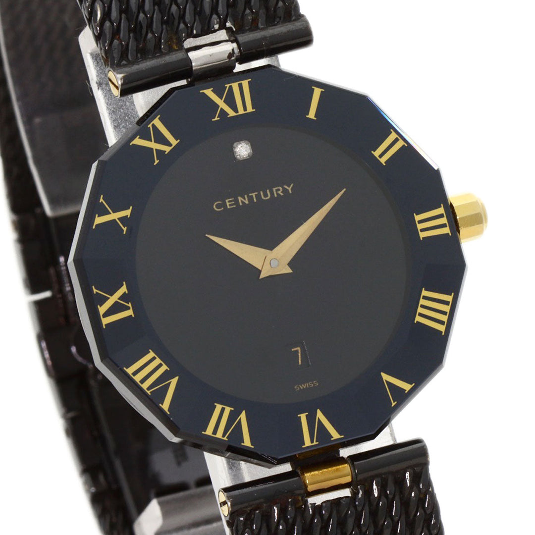 CENTURY Watches Quartz Stainless Steel , Stainless Steel black Time gem black dial Women Used Authentic