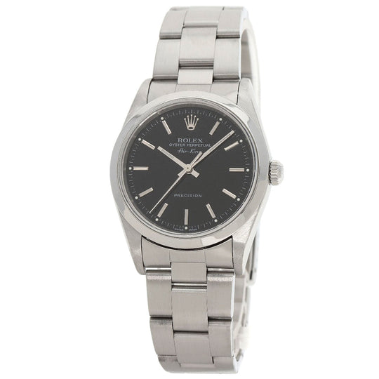ROLEX Watches Mechanical Automatic 14000M Stainless Steel Silver Air king black dial