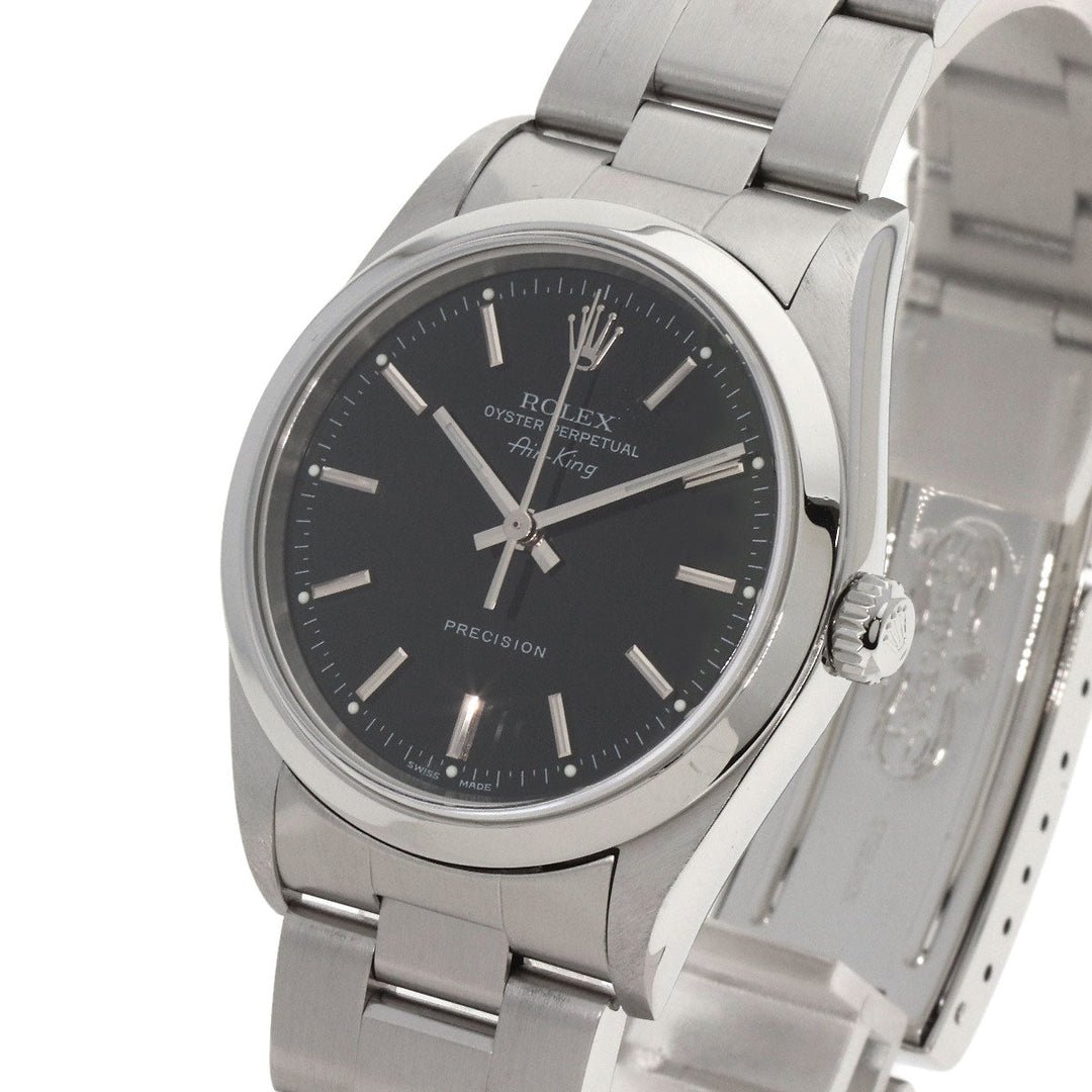 ROLEX Watches Mechanical Automatic 14000M Stainless Steel Silver Air king black dial