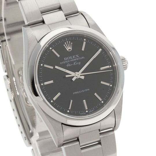 ROLEX Watches Mechanical Automatic 14000M Stainless Steel Silver Air king black dial