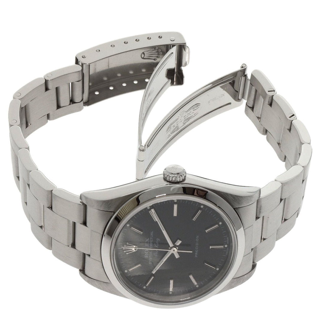 ROLEX Watches Mechanical Automatic 14000M Stainless Steel Silver Air king black dial