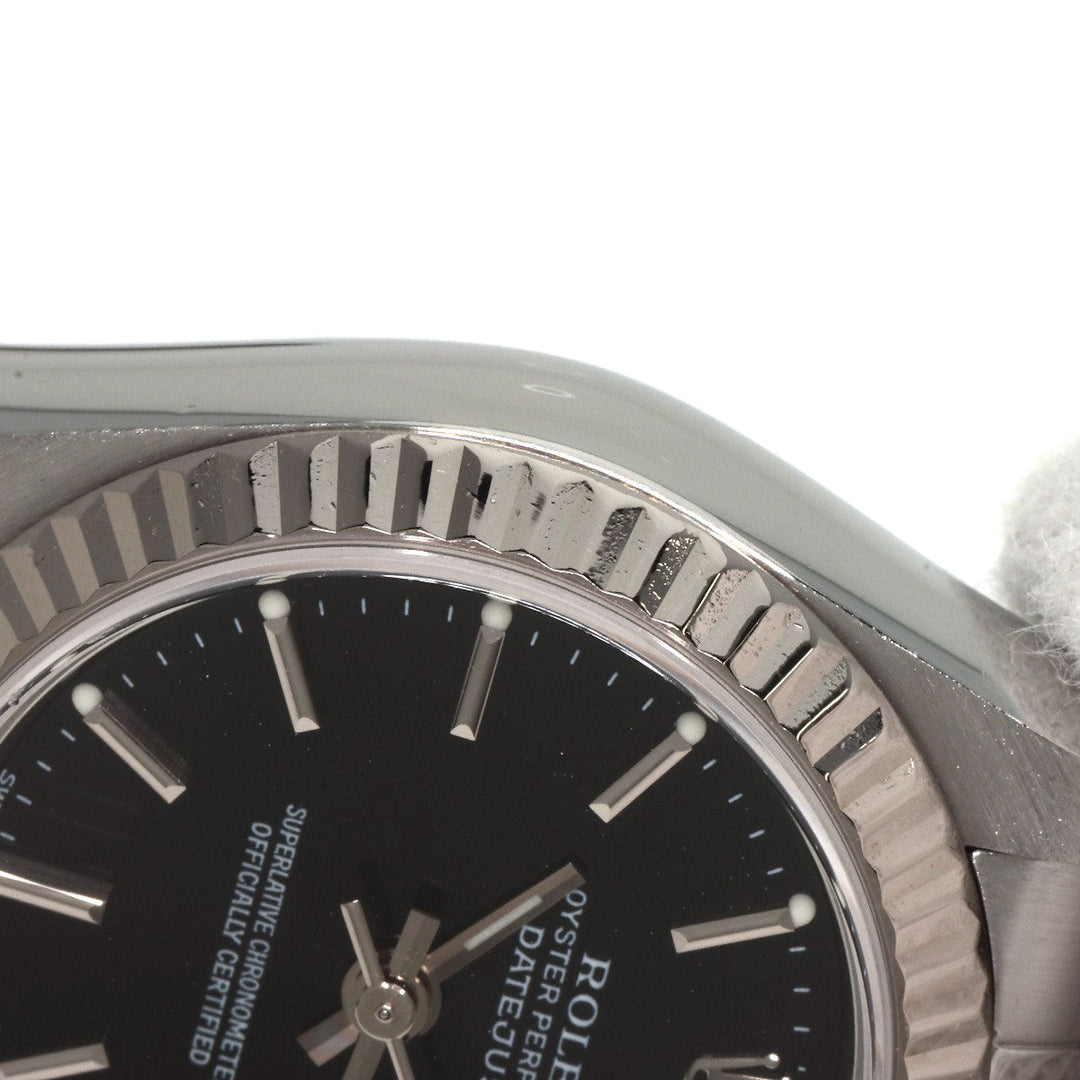 ROLEX Watches Mechanical Automatic 79174 Stainless Steel , Stainless Steel , K18WG Silver Datejust black dial Women Used Authentic