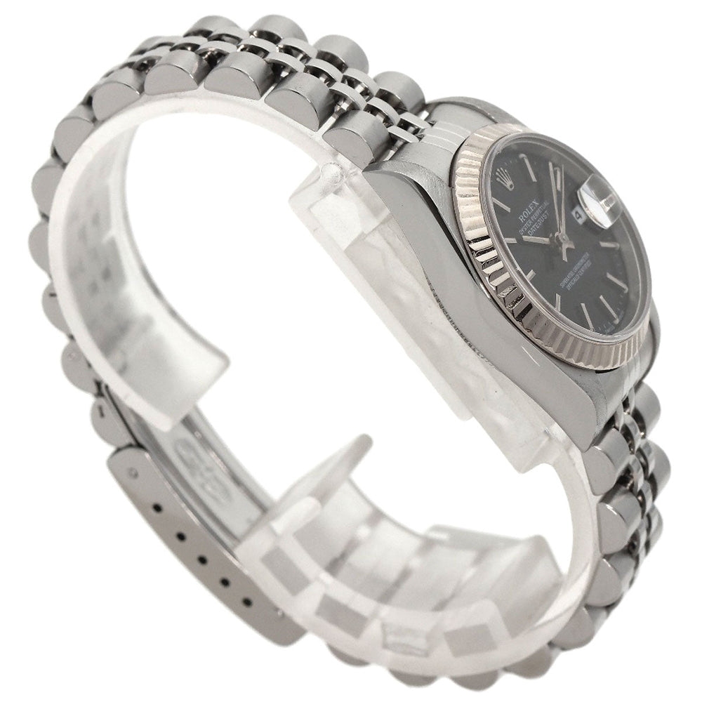 ROLEX Watches Mechanical Automatic 79174 Stainless Steel , Stainless Steel , K18WG Silver Datejust black dial Women Used Authentic
