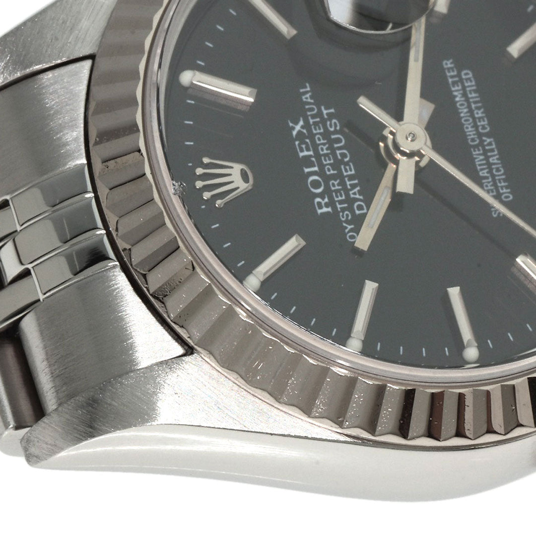 ROLEX Watches Mechanical Automatic 79174 Stainless Steel , Stainless Steel , K18WG Silver Datejust black dial Women Used Authentic