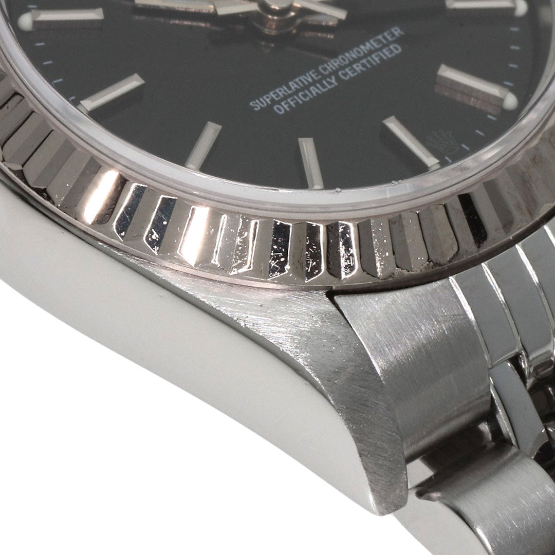 ROLEX Watches Mechanical Automatic 79174 Stainless Steel , Stainless Steel , K18WG Silver Datejust black dial Women Used Authentic