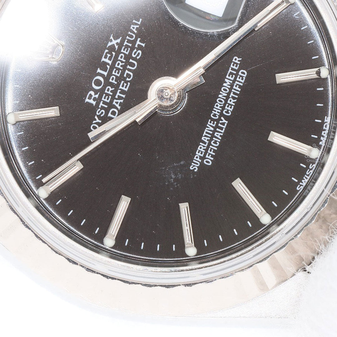 ROLEX Watches Mechanical Automatic 79174 Stainless Steel , Stainless Steel , K18WG Silver Datejust black dial Women Used Authentic