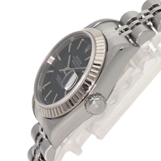 ROLEX Watches Mechanical Automatic 79174 Stainless Steel , Stainless Steel , K18WG Silver Datejust black dial Women Used Authentic