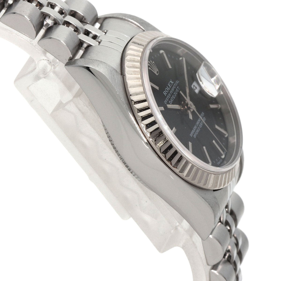 ROLEX Watches Mechanical Automatic 79174 Stainless Steel , Stainless Steel , K18WG Silver Datejust black dial Women Used Authentic