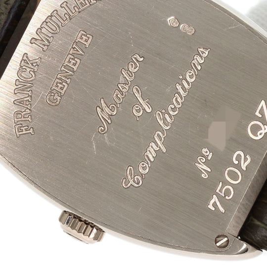 FRANCK MULLER Watches Quartz 7502 K18WG, leather Silver Tonookabex Silver dial mens Used Authentic