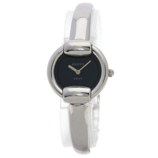 GUCCI Watches Quartz Stainless Steel , Stainless Steel Silver 1400L black dial Women Used Authentic