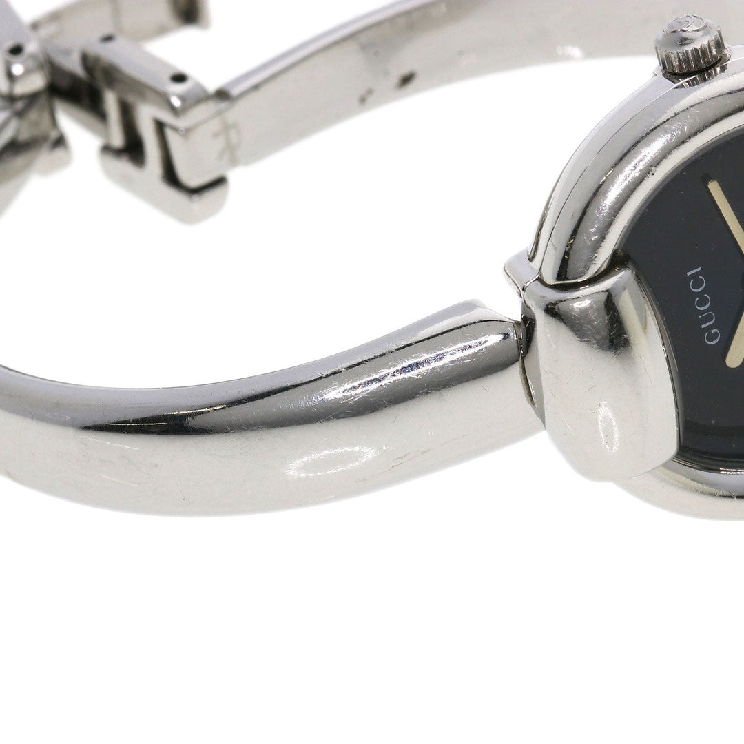 GUCCI Watches Quartz Stainless Steel , Stainless Steel Silver 1400L black dial Women Used Authentic
