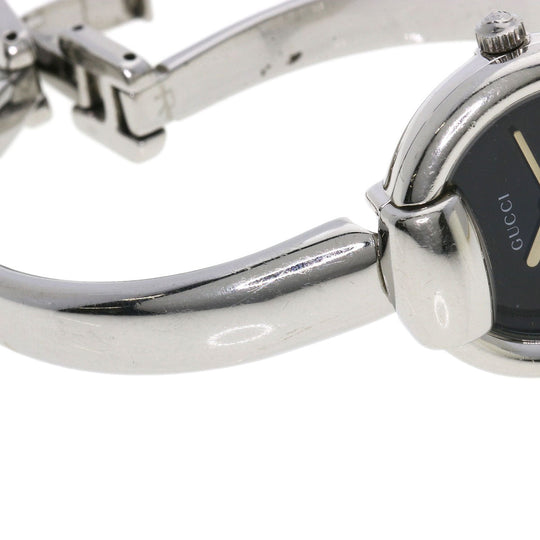 GUCCI Watches Quartz Stainless Steel , Stainless Steel Silver 1400L black dial Women Used Authentic