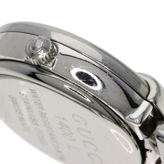 GUCCI Watches Quartz Stainless Steel , Stainless Steel Silver 1400L black dial Women Used Authentic