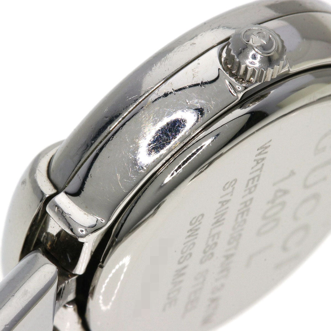 GUCCI Watches Quartz Stainless Steel , Stainless Steel Silver 1400L black dial Women Used Authentic