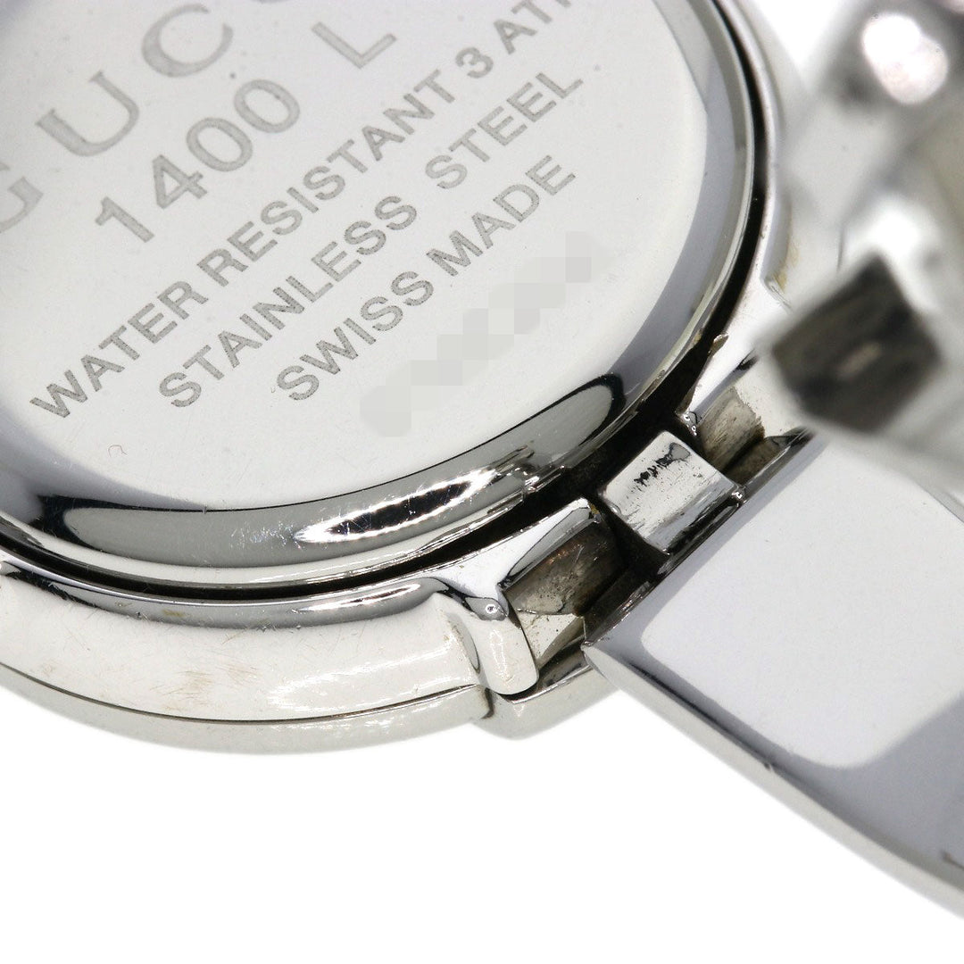 GUCCI Watches Quartz Stainless Steel , Stainless Steel Silver 1400L black dial Women Used Authentic