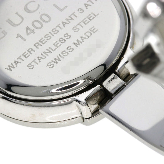 GUCCI Watches Quartz Stainless Steel , Stainless Steel Silver 1400L black dial Women Used Authentic