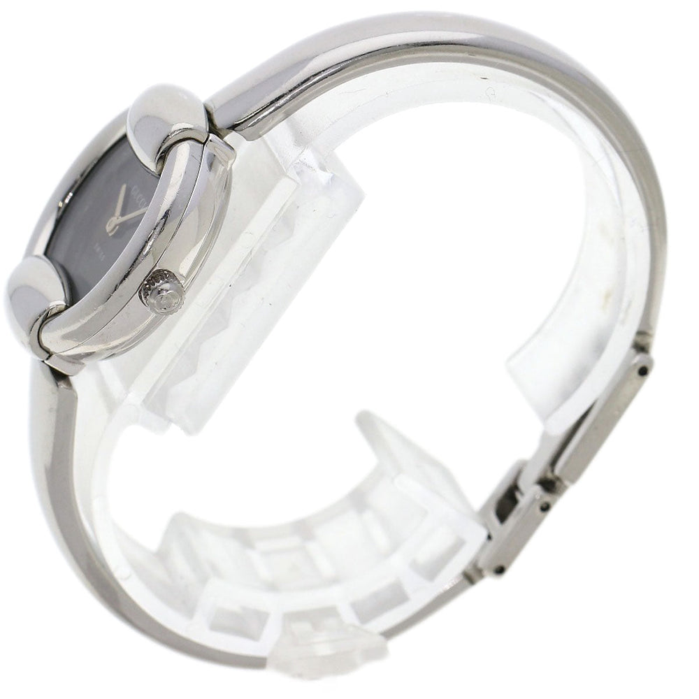 GUCCI Watches Quartz Stainless Steel , Stainless Steel Silver 1400L black dial Women Used Authentic