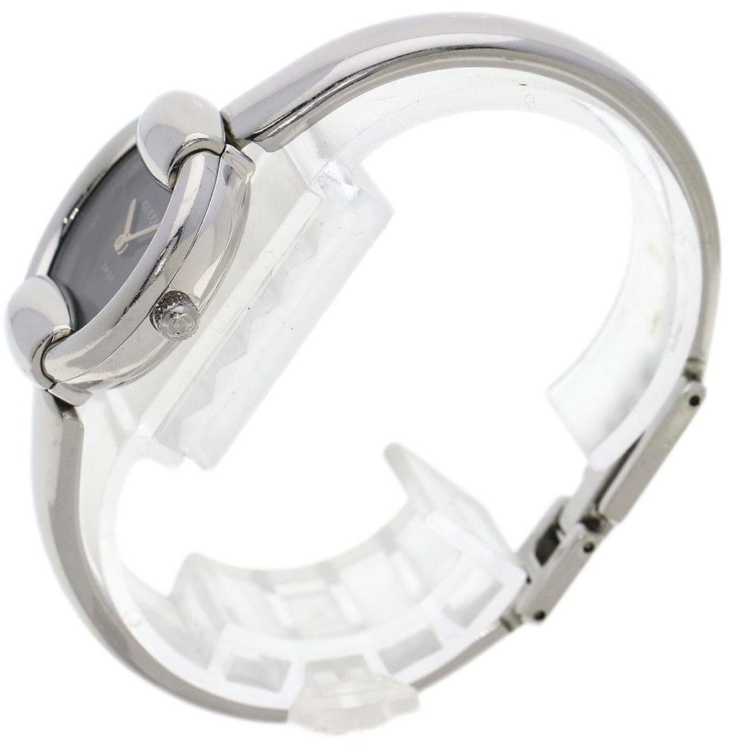 GUCCI Watches Quartz Stainless Steel , Stainless Steel Silver 1400L black dial Women Used Authentic