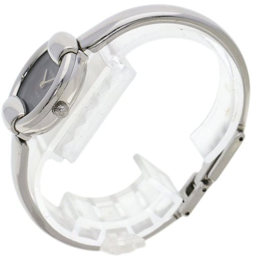 GUCCI Watches Quartz Stainless Steel , Stainless Steel Silver 1400L black dial Women Used Authentic