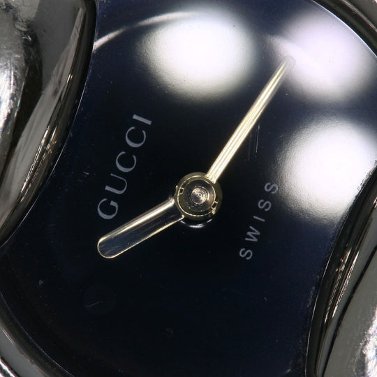 GUCCI Watches Quartz Stainless Steel , Stainless Steel Silver 1400L black dial Women Used Authentic