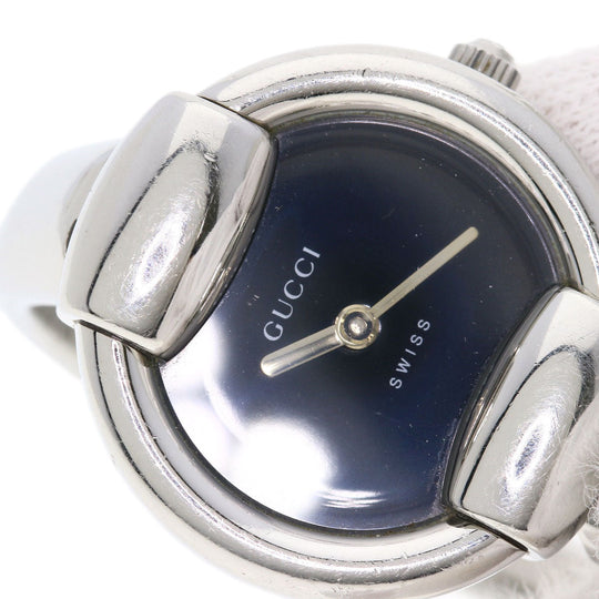GUCCI Watches Quartz Stainless Steel , Stainless Steel Silver 1400L black dial Women Used Authentic