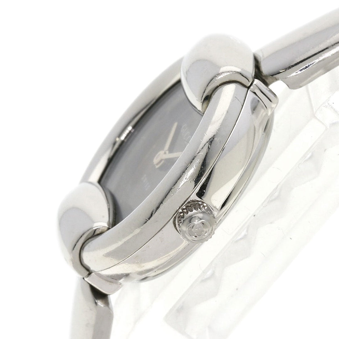 GUCCI Watches Quartz Stainless Steel , Stainless Steel Silver 1400L black dial Women Used Authentic