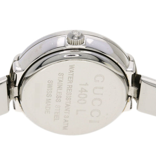 GUCCI Watches Quartz Stainless Steel , Stainless Steel Silver 1400L black dial Women Used Authentic