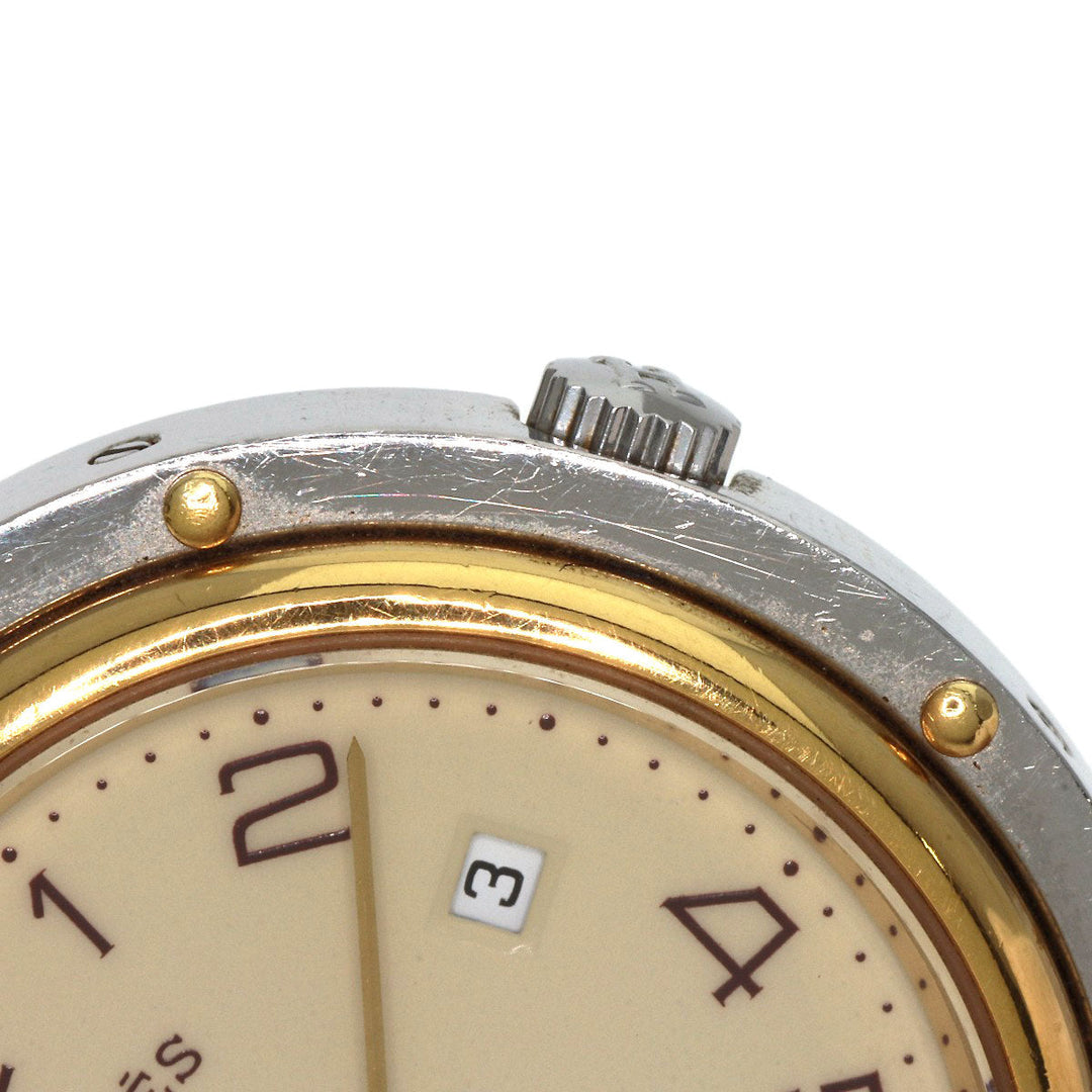 HERMES Watches Quartz Stainless Steel , SSxGP gold Clipper Ivory dial Women Used Authentic