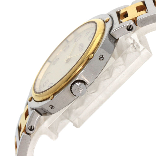 HERMES Watches Quartz Stainless Steel , SSxGP gold Clipper Ivory dial Women Used Authentic
