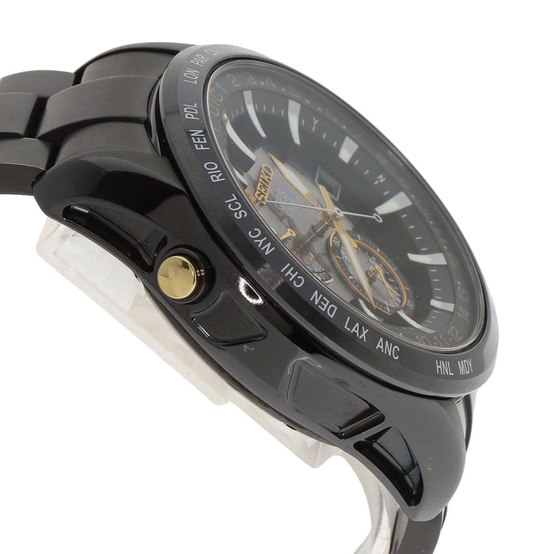 SEIKO Watches Solar Powered SBXA100 Titanium, Titanium black Astron Hattori Kintaro 100th Anniversary Limited to 5000 pieces black dial mens Used Authentic