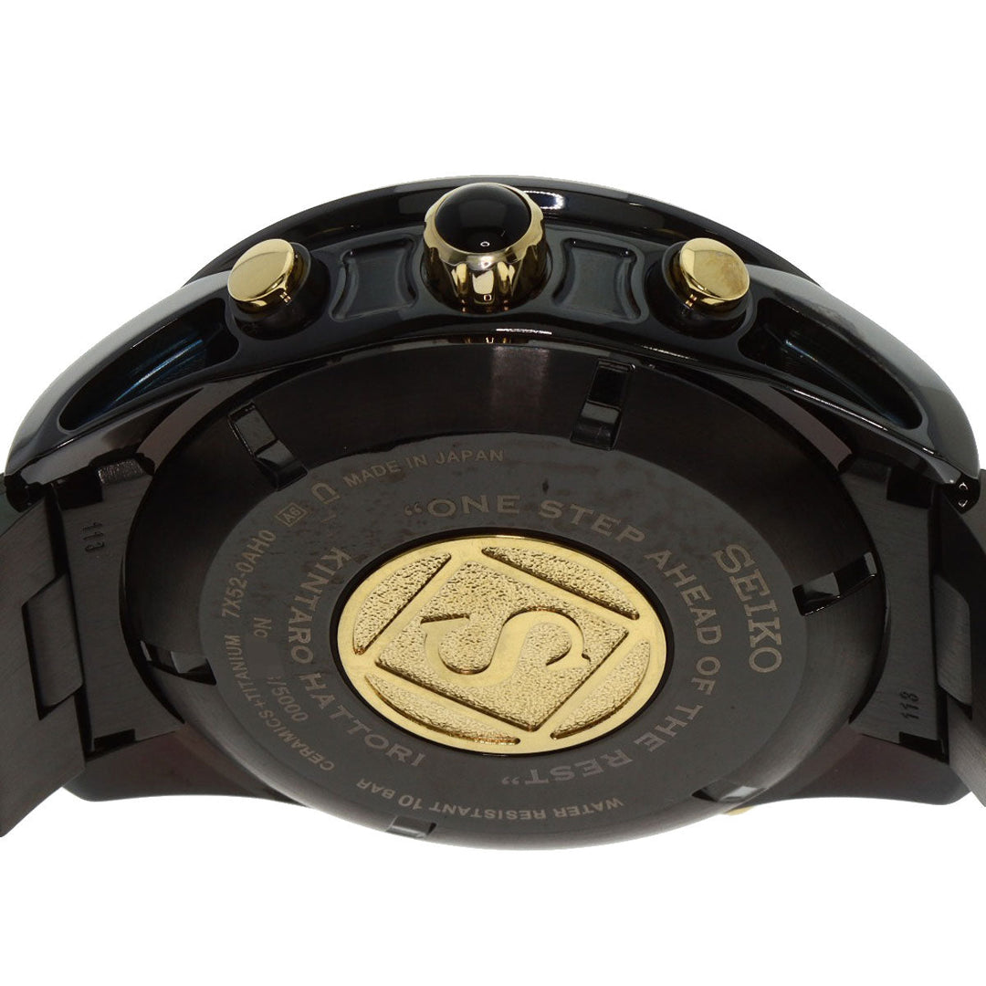 SEIKO Watches Solar Powered SBXA100 Titanium, Titanium black Astron Hattori Kintaro 100th Anniversary Limited to 5000 pieces black dial mens Used Authentic