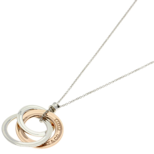 TIFFANY&Co. Necklace SV Silver Interlocking 1837 Women Used Authentic