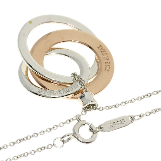 TIFFANY&Co. Necklace SV Silver Interlocking 1837 Women Used Authentic