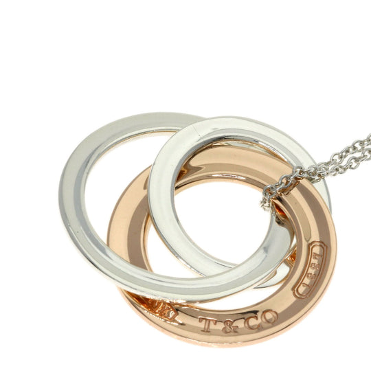 TIFFANY&Co. Necklace SV Silver Interlocking 1837 Women Used Authentic