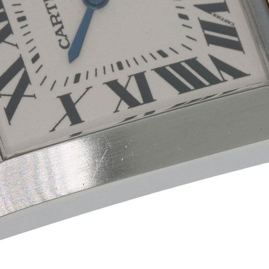 CARTIER Watches Quartz W51006Q4 Stainless Steel Silver Tank francaise MM Ivory dial