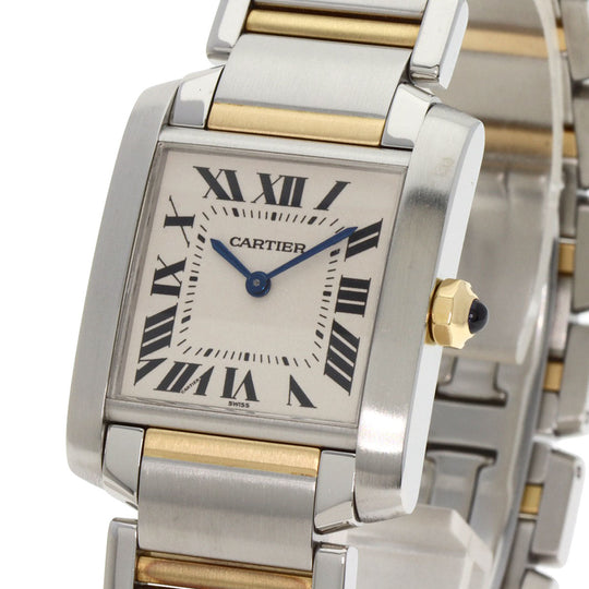 CARTIER Watches Quartz W51006Q4 Stainless Steel Silver Tank francaise MM Ivory dial