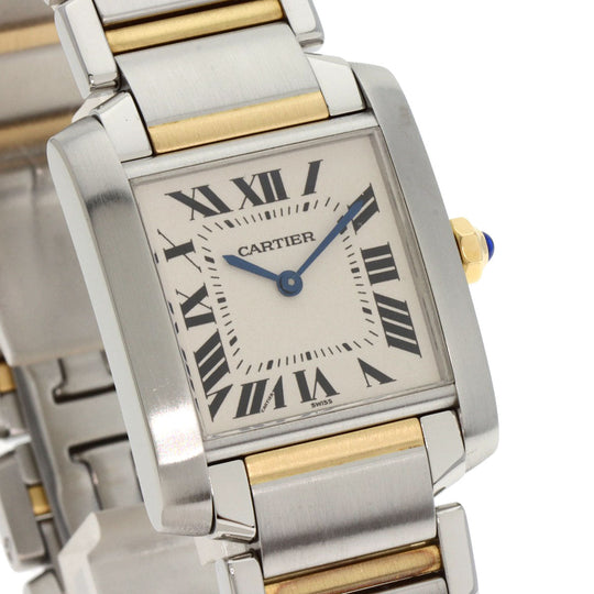 CARTIER Watches Quartz W51006Q4 Stainless Steel Silver Tank francaise MM Ivory dial