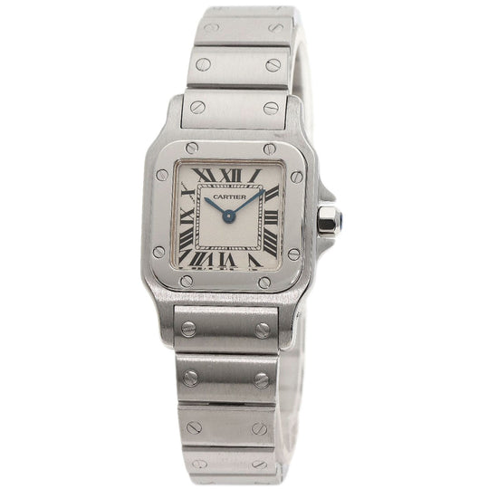 CARTIER Watches Quartz W20017D6 Stainless Steel , Stainless Steel Silver Santosgalbe SM Ivory dial Women Used Authentic
