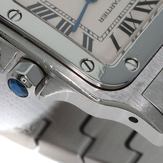 CARTIER Watches Quartz W20017D6 Stainless Steel , Stainless Steel Silver Santosgalbe SM Ivory dial Women Used Authentic